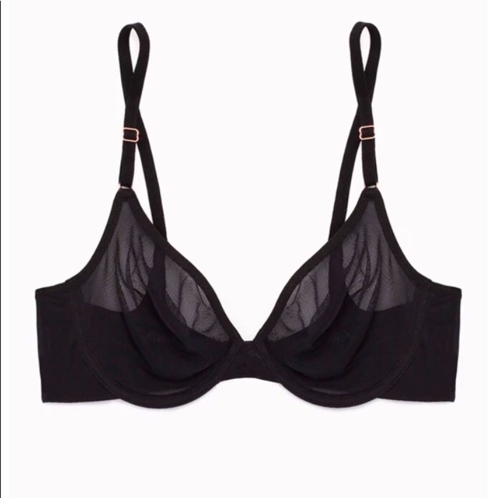 NWT Sheer Mesh Demi Bra 34 E (DD)